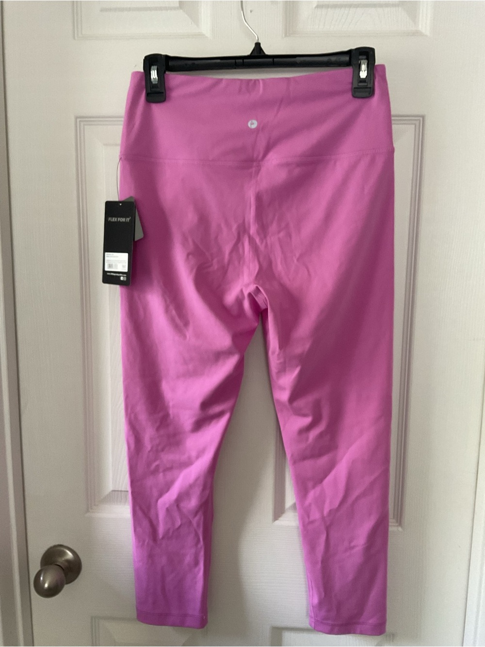 90 Degree By Reflex Crossover High Waist Crop Leggings Pink Size M NWT - Picture 4 of 10